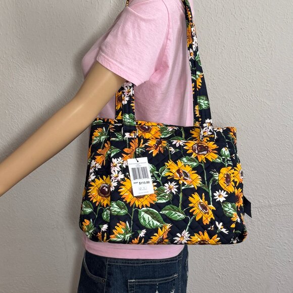 Vera Bradley Multi Compartment Shoulder Bag in Sunflowers NWT - Picture 1 of 11